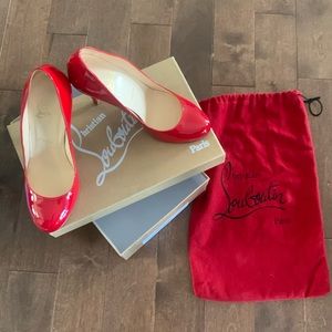 Red Louboutin size 37 1/2 with original box and dust bag